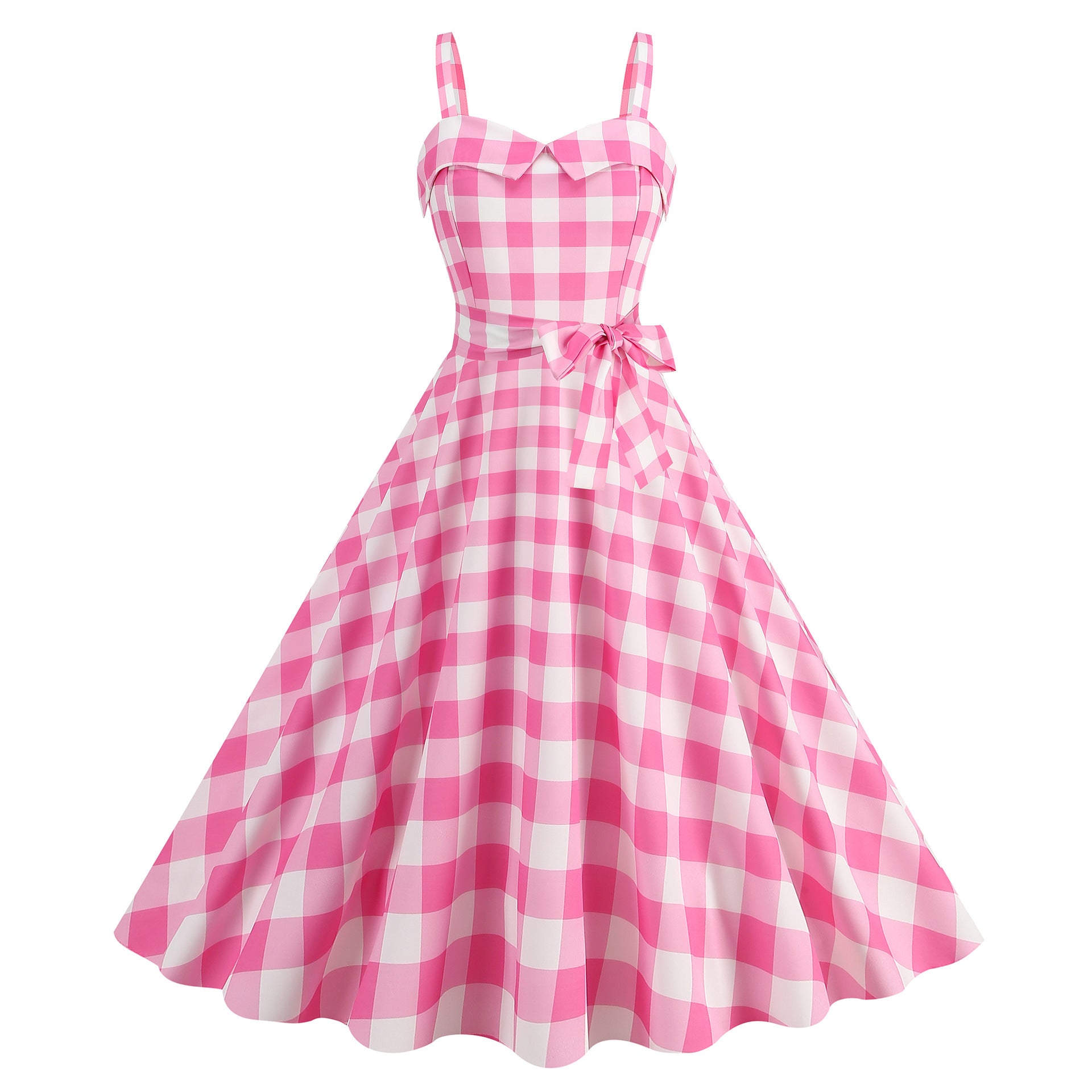 Polka Dot Sweetheart Swing Dress with Bow