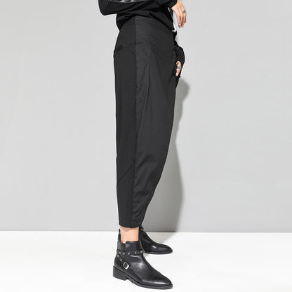 Trendy high-waisted button-front trousers for women