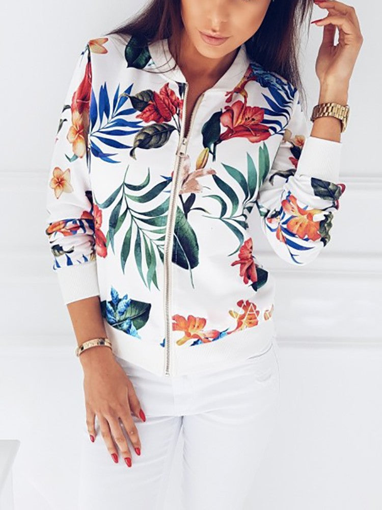 Telida - Print long sleeve bomber jacket for women