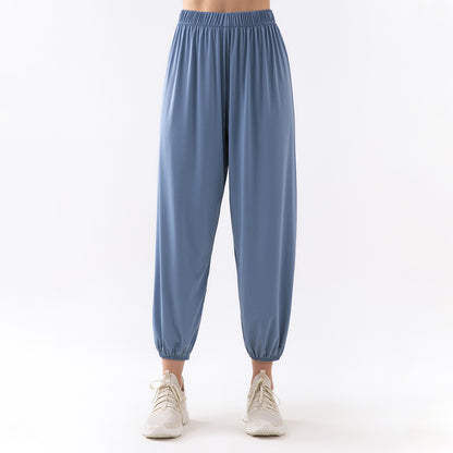 Women’s Jogger Pants - Breathable Fabric - Relaxed Fit - Elastic Waistband - Full Length
