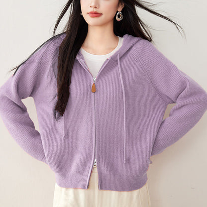 Olivia Relaxed Fit Zip-Up Hoodie | Hooded Solid Casual Zip-Up Hoodie