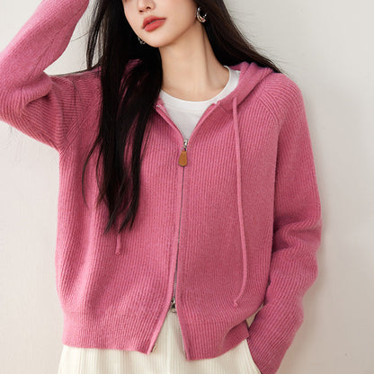 Olivia Relaxed Fit Zip-Up Hoodie | Hooded Solid Casual Zip-Up Hoodie