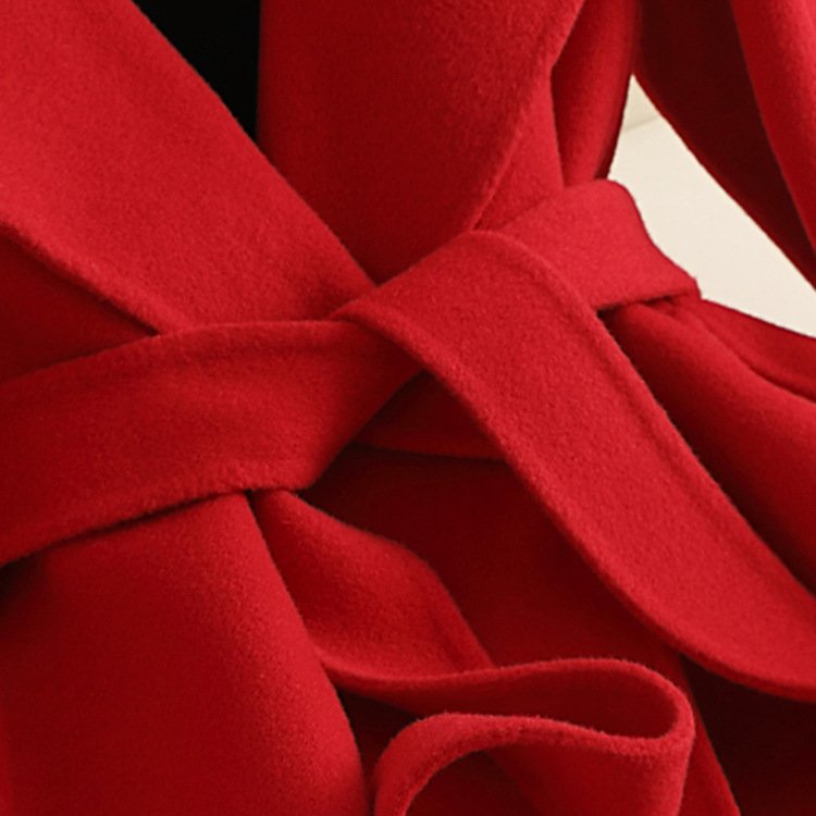 Isla A-Line Wrap Coat | Collared Belted Cuffed Sleeves Coat