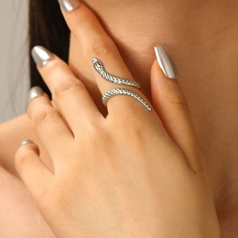 Alice Serpentine Wrap Around Two-Piece Set | Scaled Texture Solid Jewelry