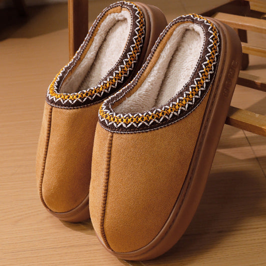Amelia Comfort Fit House Slippers | Embroidered Plush Interior House Slippers