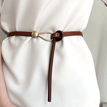 Mela - chic leather thin belt