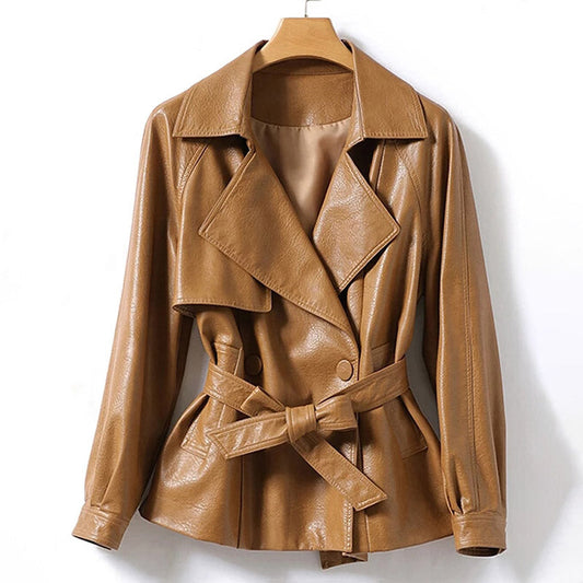 Belted Leather Waist Jacket