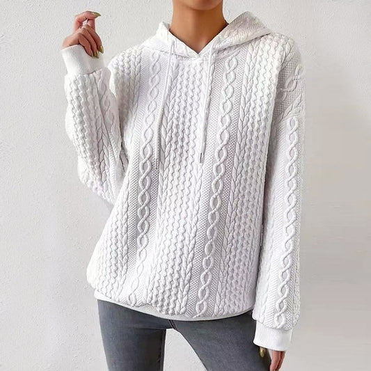 Hooded Lace-Up Long-Sleeved Sweatshirt