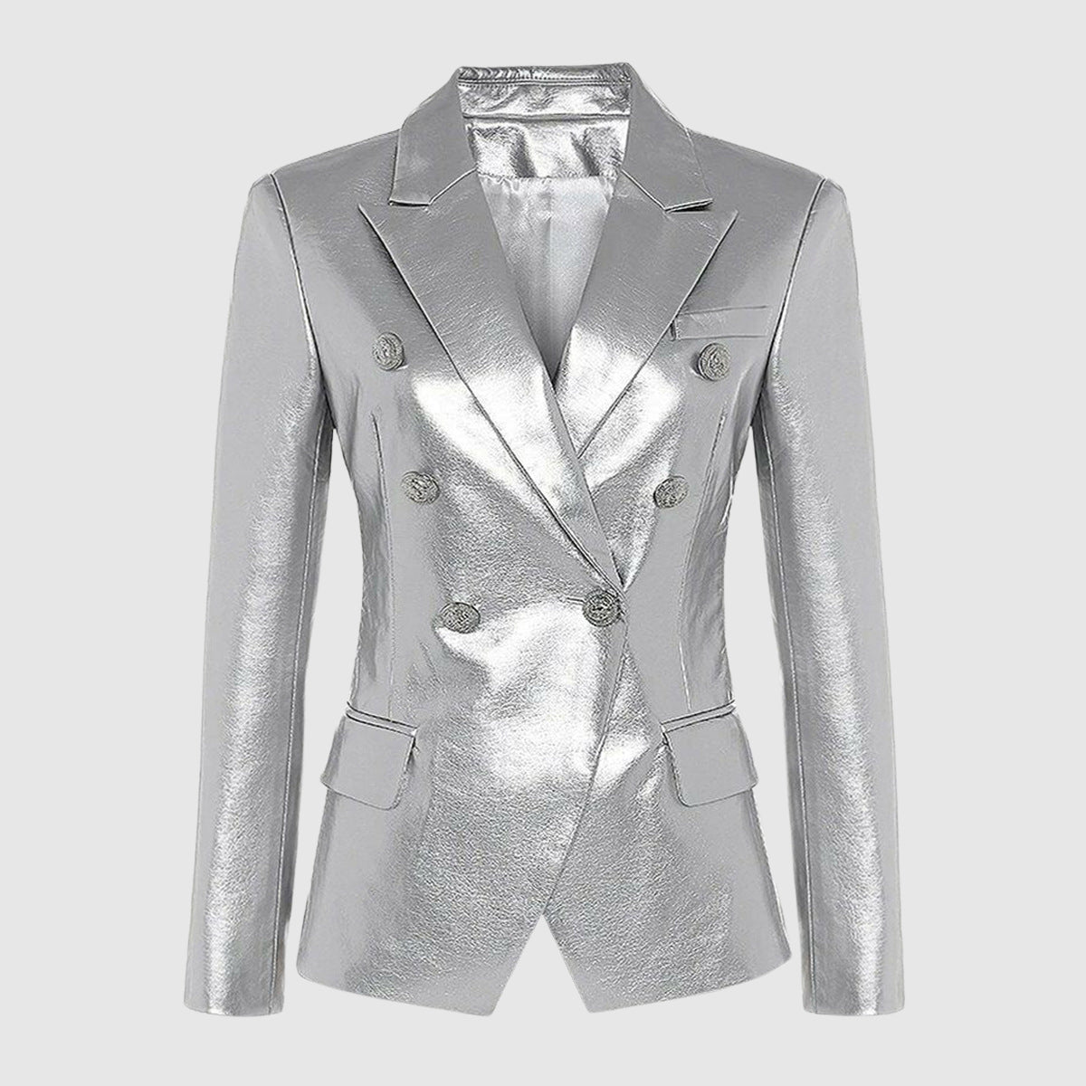 Women's spring autumn slim fit v-neck pu leather jacket