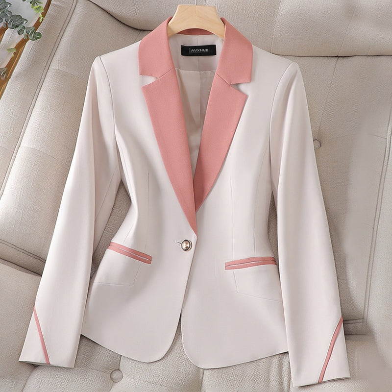 Women's elegant blazer with contrast lapels