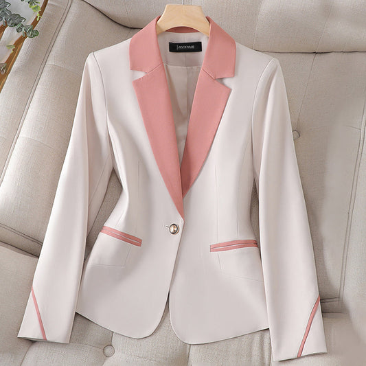 Elegant Contrast Lapel Blazer