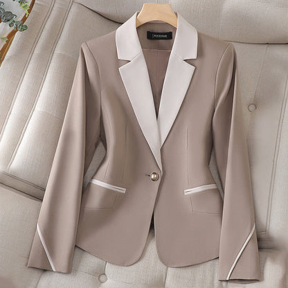 Women's elegant blazer with contrast lapels