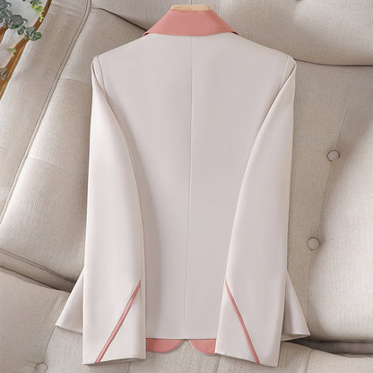 Women's elegant blazer with contrast lapels