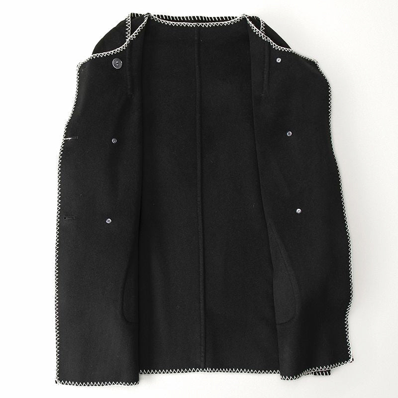 Women's autumn shell embroidery loose woolen top with scarf