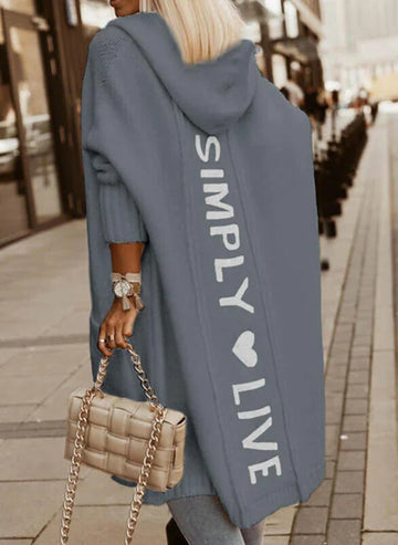 Stylish long cardigan for women with front pocket