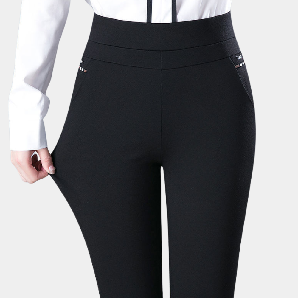 Women's elastic high waist trouser pants