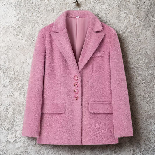 Plush Texture Oversized Relaxed Fit Blazer 