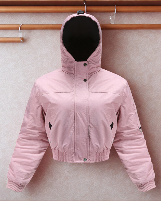 Lightweight Hooded Cropped Coat 