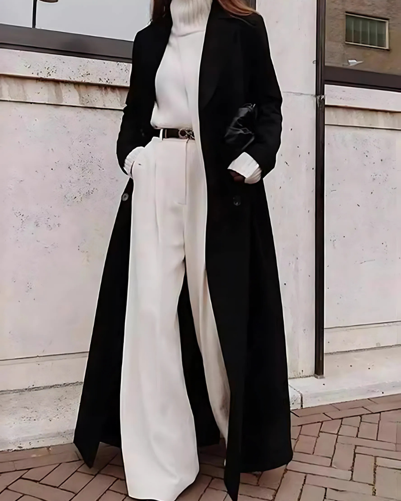Wool Blend Oversized Longline Coat 