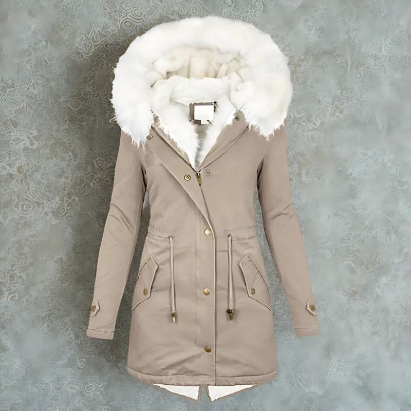Weather-Resistant Faux Fur Hood Parka Coat 