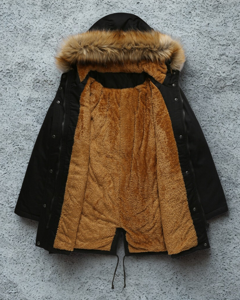 Women’s Parka Jacket – Tailored Fit – Fleece Lined – Faux Fur Hood – Mid-Thigh Length