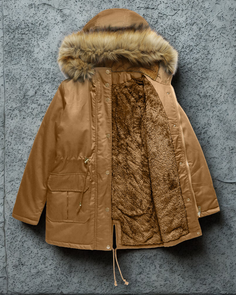 Fleece Lined Tailored Fit Parka Jacket 