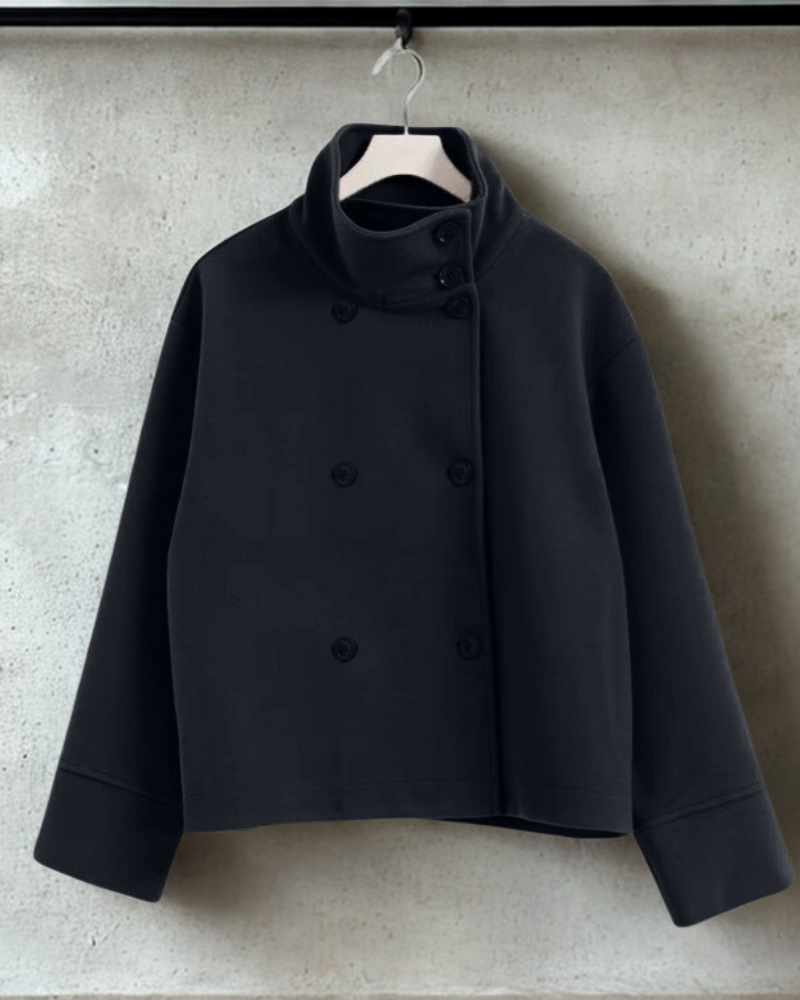 Wool Oversized Fit Asymmetrical Button Jacket 