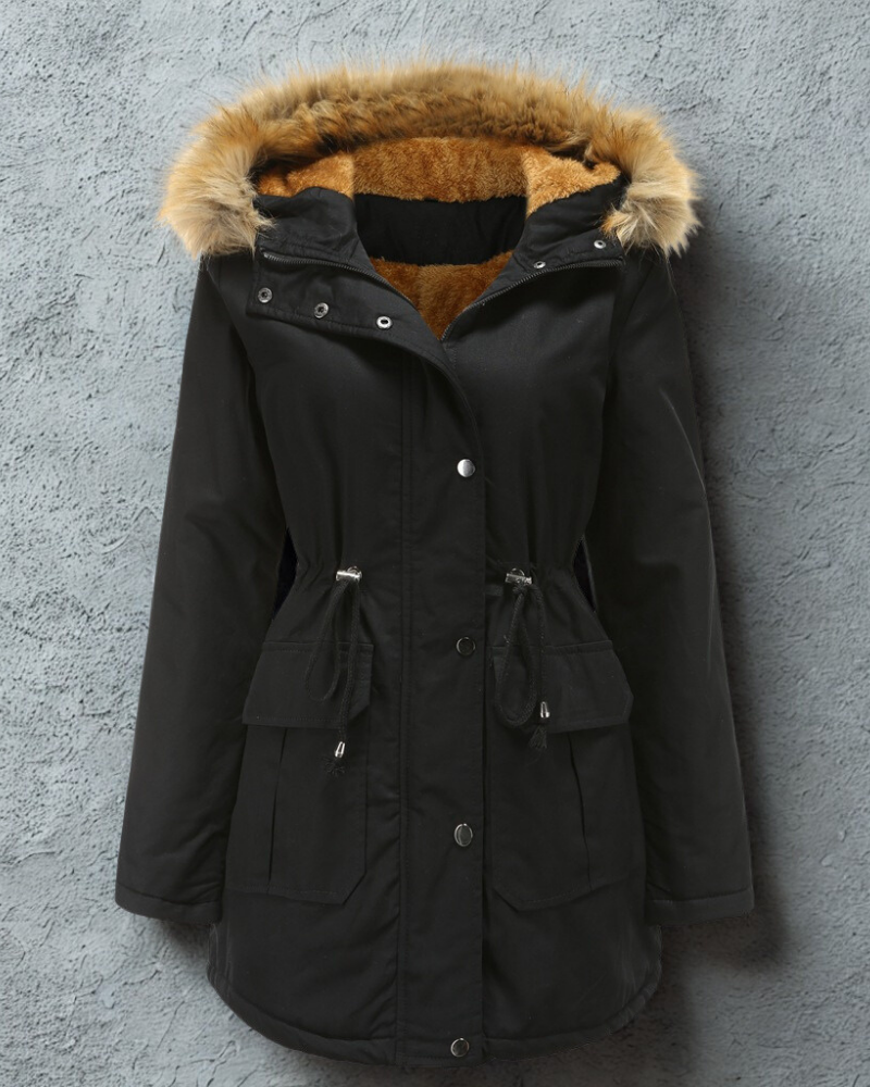 Fleece Lined Tailored Fit Parka Jacket 