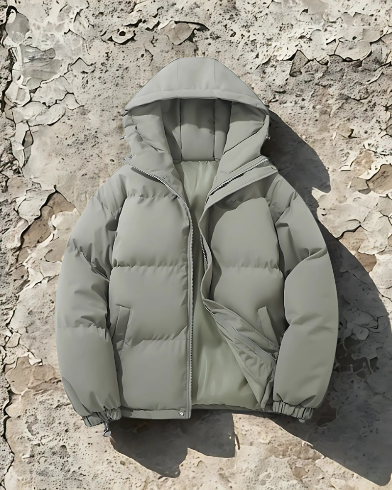 Padded Hood Elasticated Hem Puffer Coat