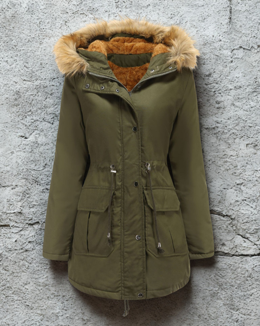 Fleece Lined Tailored Fit Parka Jacket 
