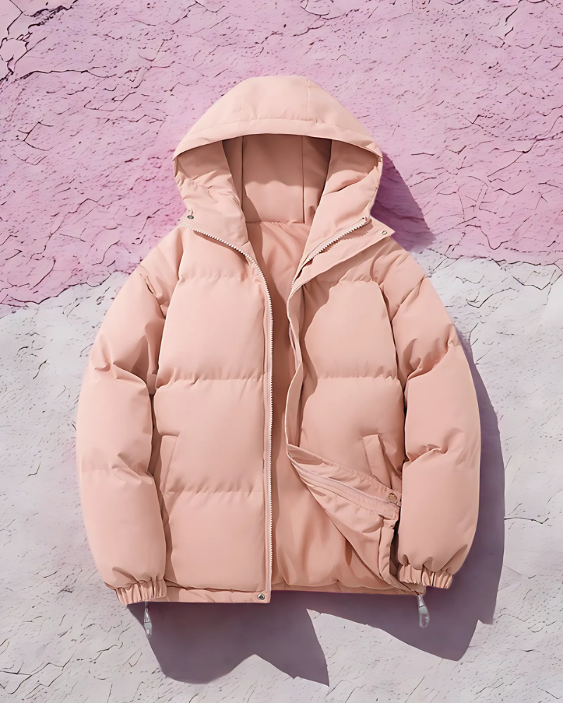 Men’s Puffer Coat - Synthetic - Hip Length - Padded Hood - Elasticated Hem
