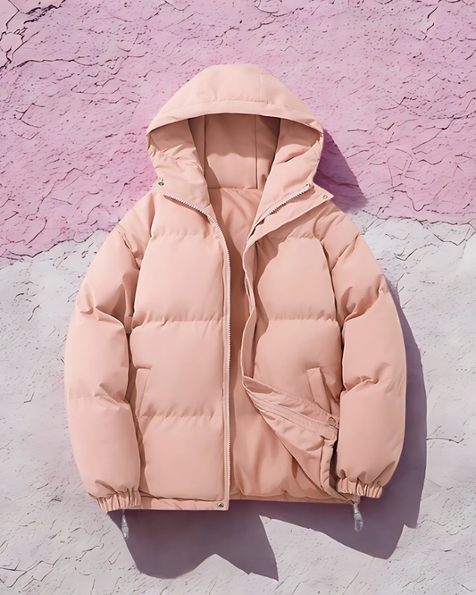 Padded Hood Elasticated Hem Puffer Coat