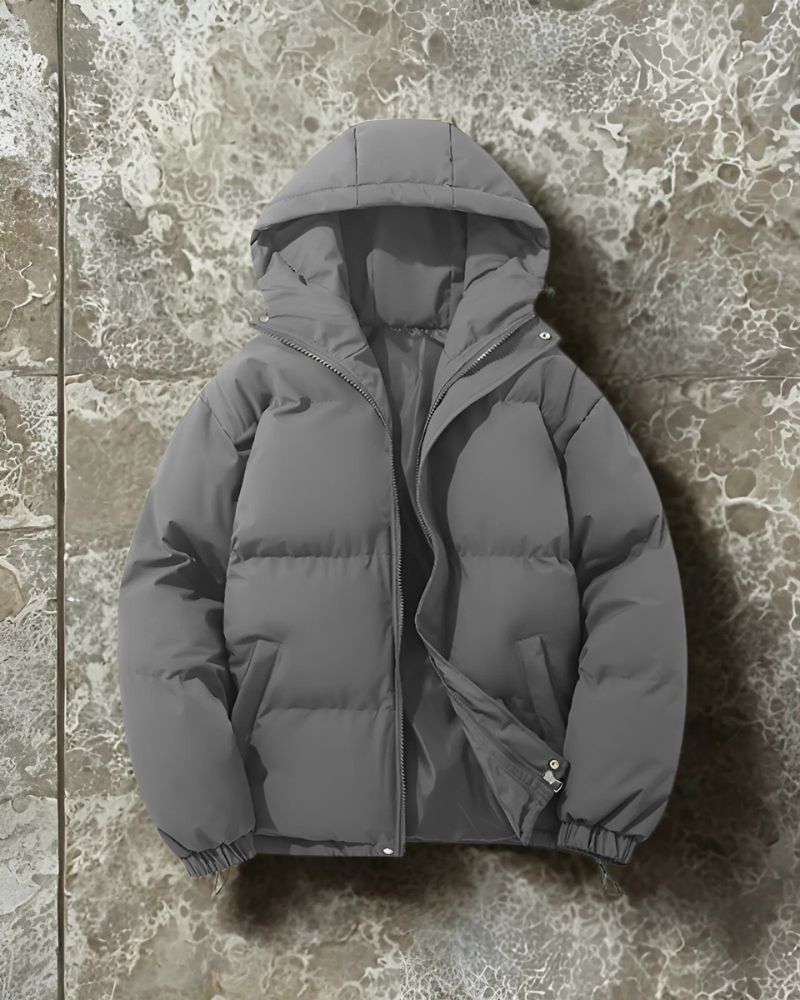 Padded Hood Elasticated Hem Puffer Coat