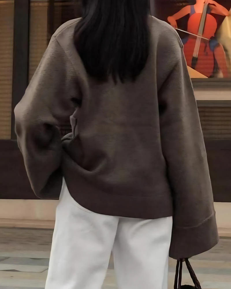 Wool Feel Oversized Relaxed Fit Cardigan 
