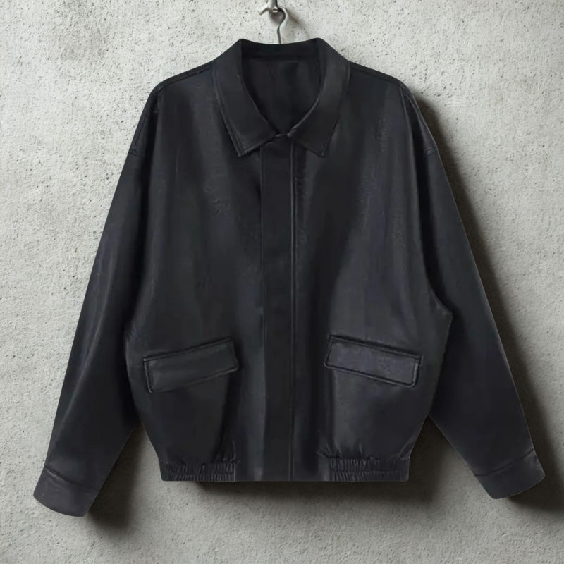 Women’s Jacket - Smooth Woven Blend - Oversized Fit - Pointed Collar - Waist Length