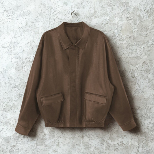 Smooth Woven Oversized Waist Length Jacket