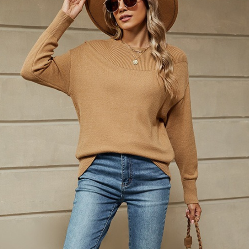 Knit Fabric Loose Fit Sweatshirt Pullover 