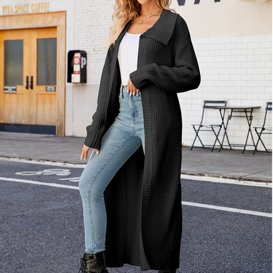 Loose Fit Knitted Maxi Cardigan 