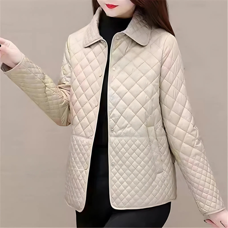 Quilted Relaxed Fit Button Front Coat 