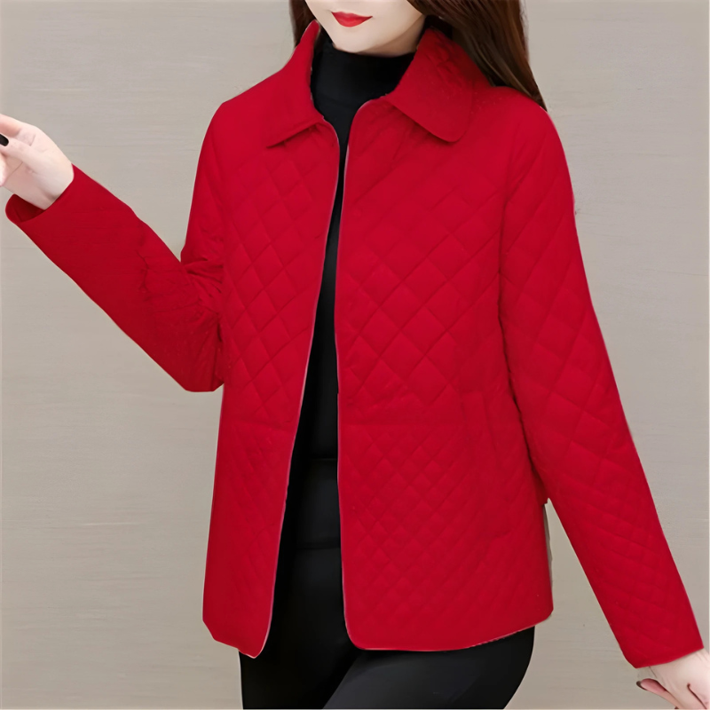 Quilted Relaxed Fit Button Front Coat 