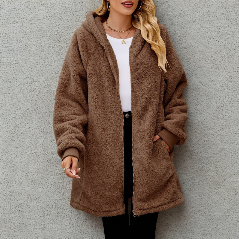 Plush Fleece Oversized Hooded Jacket 