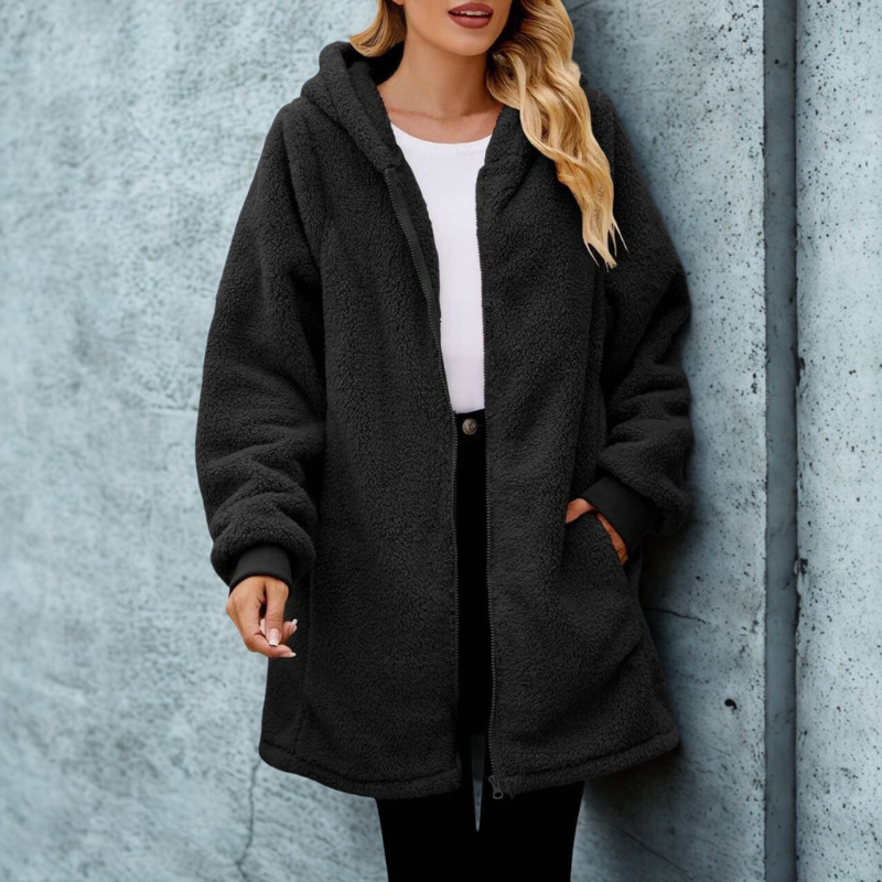 Plush Fleece Oversized Hooded Jacket 