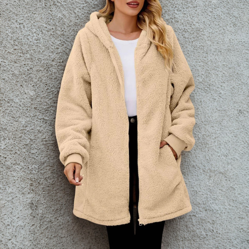 Plush Fleece Oversized Hooded Jacket 