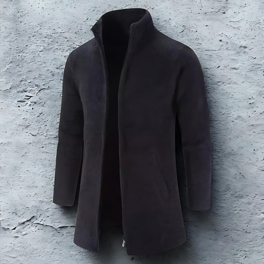 Wool Blend Relaxed Fit Long Coat 