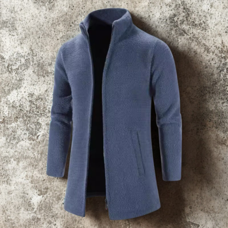 Wool Blend Relaxed Fit Long Coat 