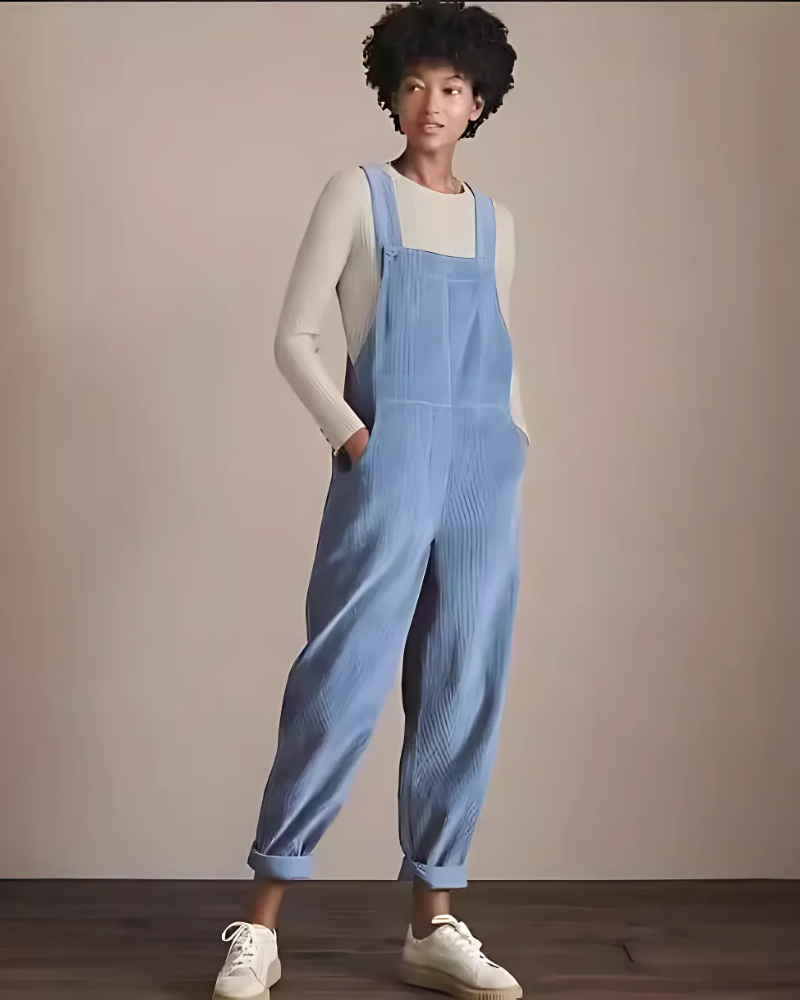 Women’s Overalls – Corduroy – Relaxed Fit – Adjustable Straps – Cuffed Hem – Full Length