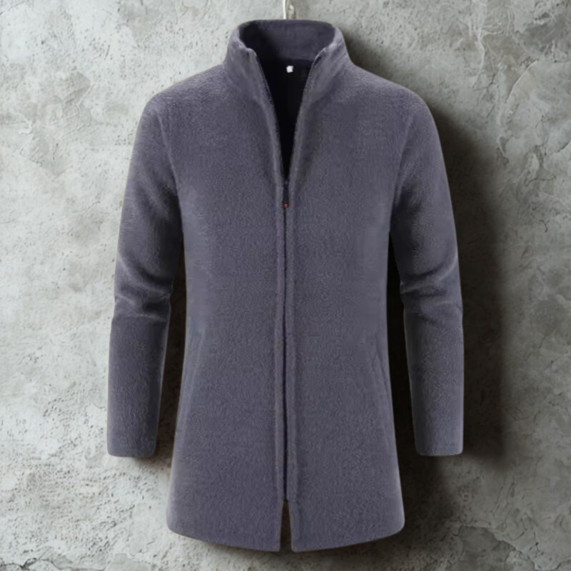 Wool Blend Relaxed Fit Long Coat 