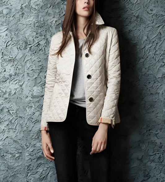 Quilted Woven Slim Fit Spread Collar Jacket