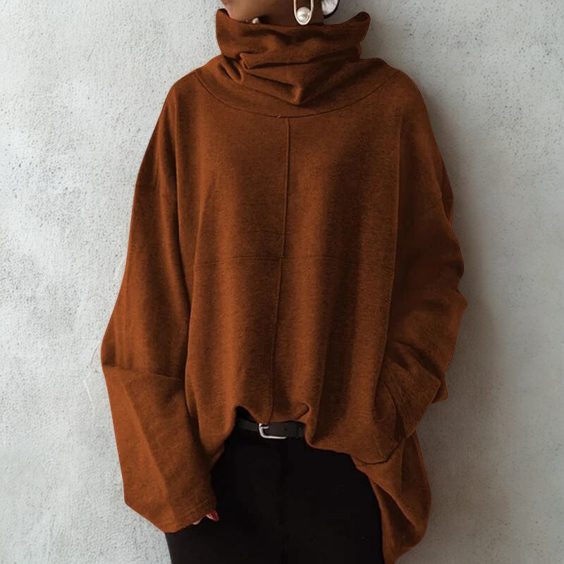 Relaxed Fit Cowl Neck Oversized Sweatshirt 