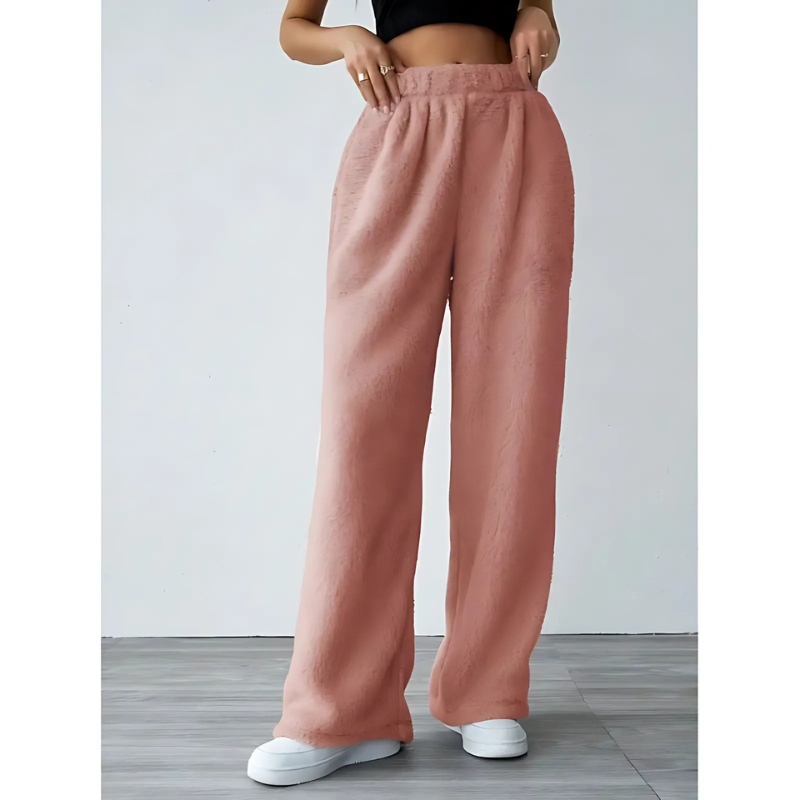 Plush Soft Feel Wide Leg Casual Pants 